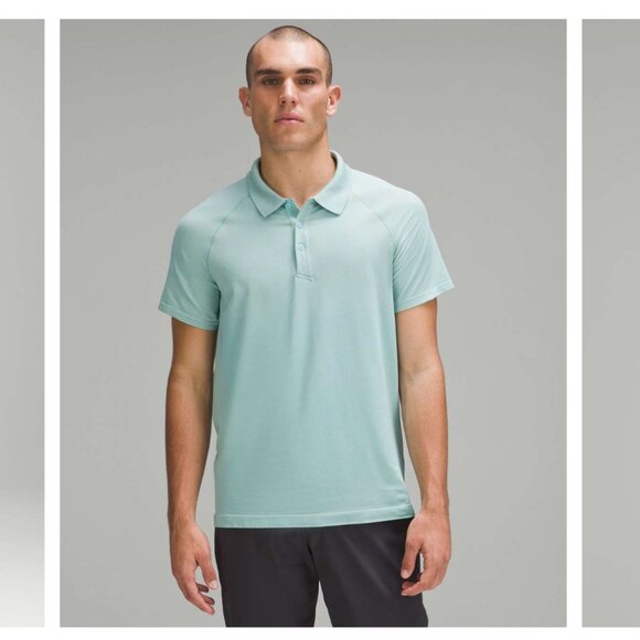 Lululemon Men's Metal Vent Tech Polo Shirt Silverescent Golf | Light Blue | M - Picture 1 of 9